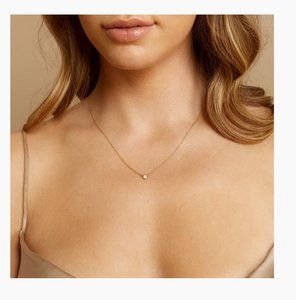 NWT Diamond Solitaire Bezel Necklace